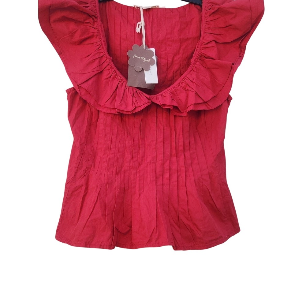 NEW Forever That Girl Ruffle Collar Poetcore Ren Faire Pleated Boho Fitted Small